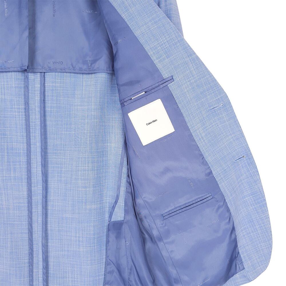 Calvin Klein Mens Slim Fit Sport Coat Blazer 38R Light Blue Solid Stretch NWT - Picture 8 of 13